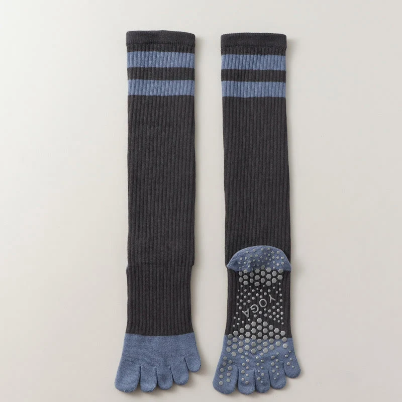Olivenorma Fünf-Zehen-Socken, atmungsaktiv, mit Zehentrennung, rutschfestem Grip, Pilates- und Barre-Fitness-Socken für Damen mit Baumwollkomfort, Yoga-Socken
