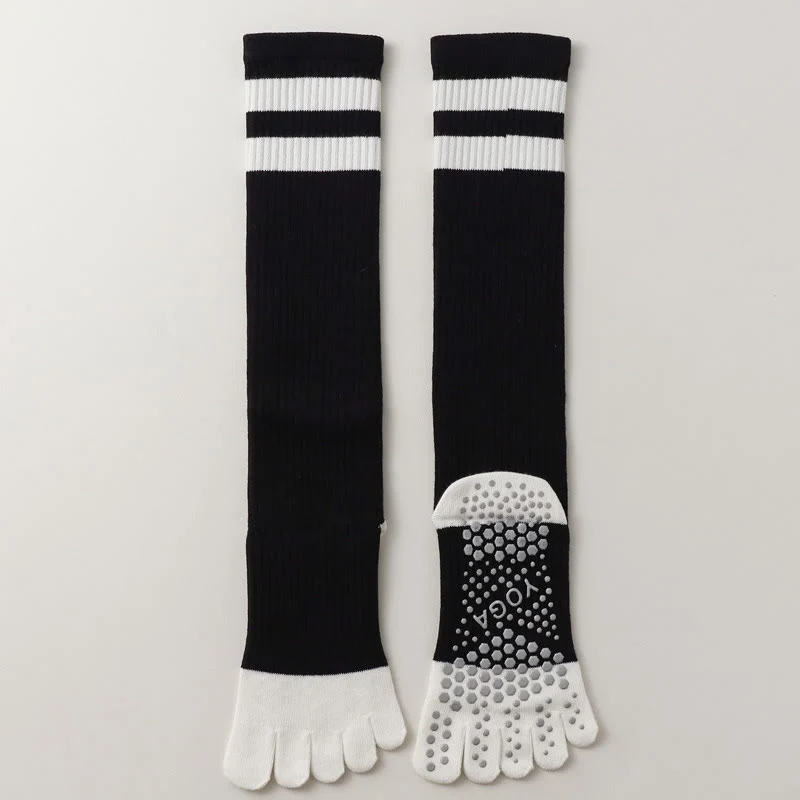 Olivenorma Fünf-Zehen-Socken, atmungsaktiv, mit Zehentrennung, rutschfestem Grip, Pilates- und Barre-Fitness-Socken für Damen mit Baumwollkomfort, Yoga-Socken