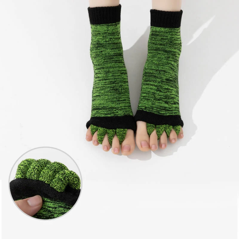 Olivenorma Bunte, atmungsaktive Zehentrennungssocken mit fünf Zehen, rutschfestem Grip, Pilates- und Barre-Fitnesssocken für Balance und Stabilität, Yoga-Socken