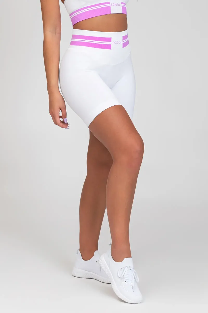 Shorts Push Up Ikona Bianco e Rosa Ortensia