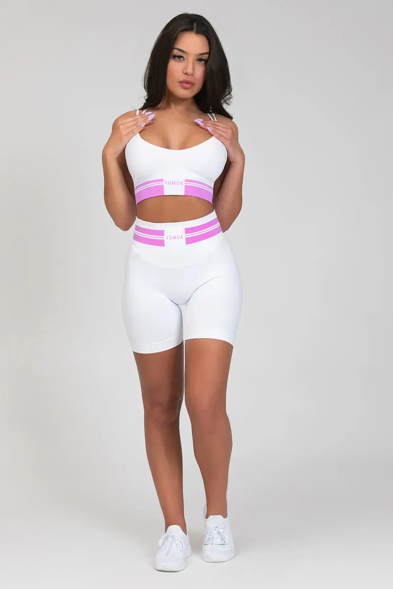 Shorts Push Up Ikona Bianco e Rosa Ortensia