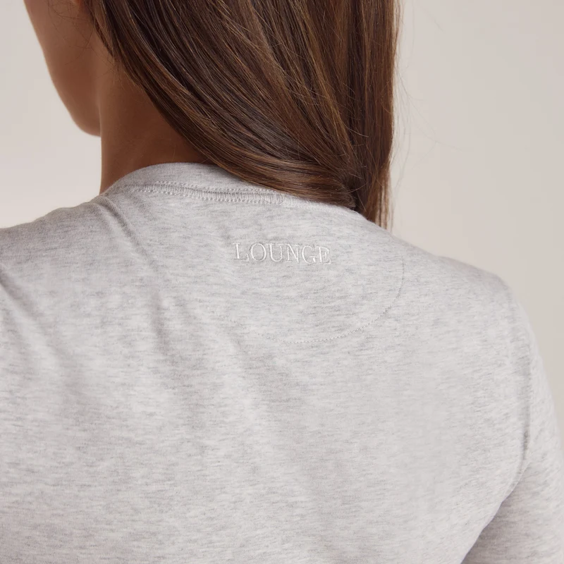 Baumwoll-Langarmshirt - Grauer Melange