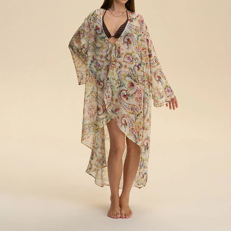 Olivenorma Damen Sommer Herbst Atmungsaktiver Chiffon-Hausstrickpullover mit lockerer Passform, ideal für Zuhause, Sommer und Herbst