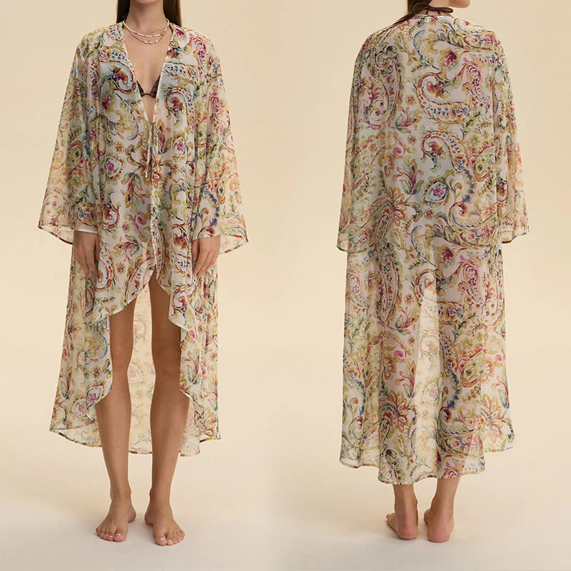 Olivenorma Damen Sommer Herbst Atmungsaktiver Chiffon-Hausstrickpullover mit lockerer Passform, ideal für Zuhause, Sommer und Herbst