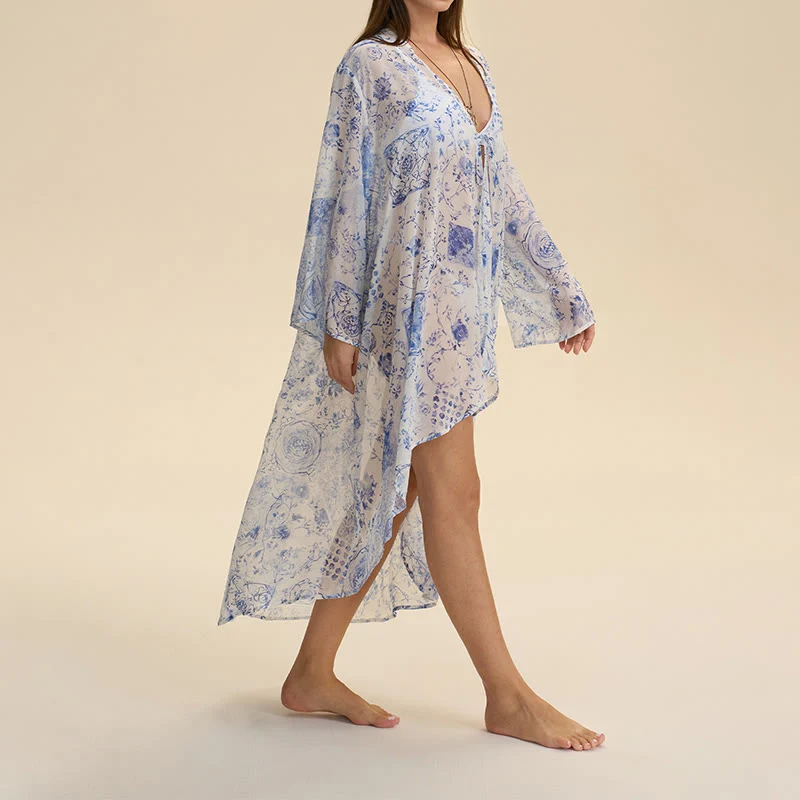 Olivenorma Damen Sommer Herbst Atmungsaktiver Chiffon-Hausstrickpullover mit lockerer Passform, ideal für Zuhause, Sommer und Herbst
