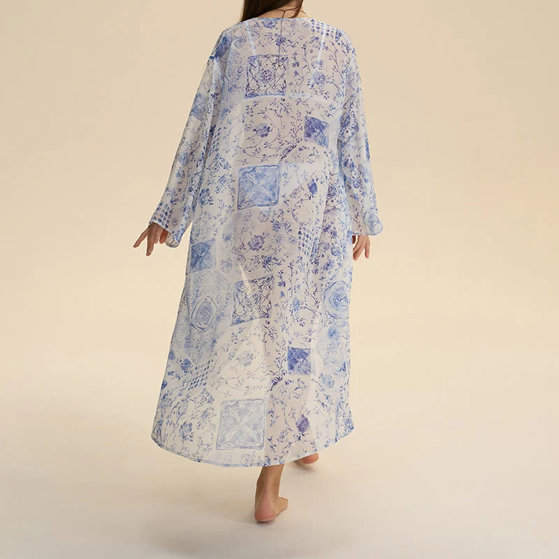 Olivenorma Damen Sommer Herbst Atmungsaktiver Chiffon-Hausstrickpullover mit lockerer Passform, ideal für Zuhause, Sommer und Herbst