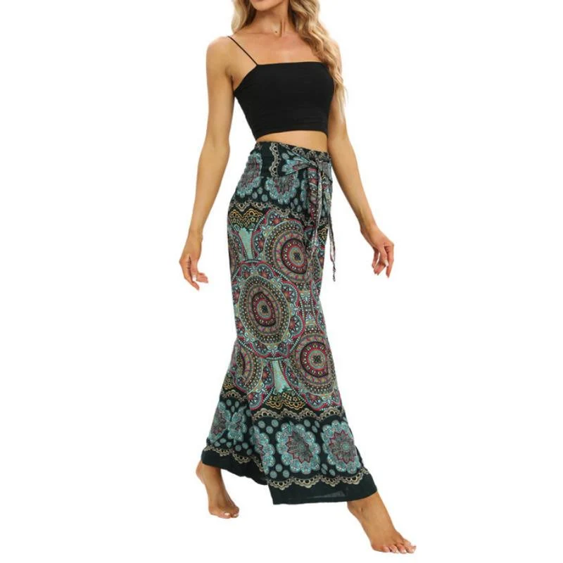 Olivenorma Damen-Yoga-Loungewear-Hose im Boho-Stil