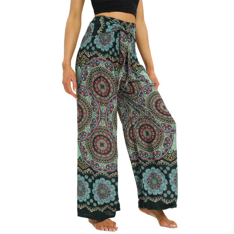 Olivenorma Damen-Yoga-Loungewear-Hose im Boho-Stil