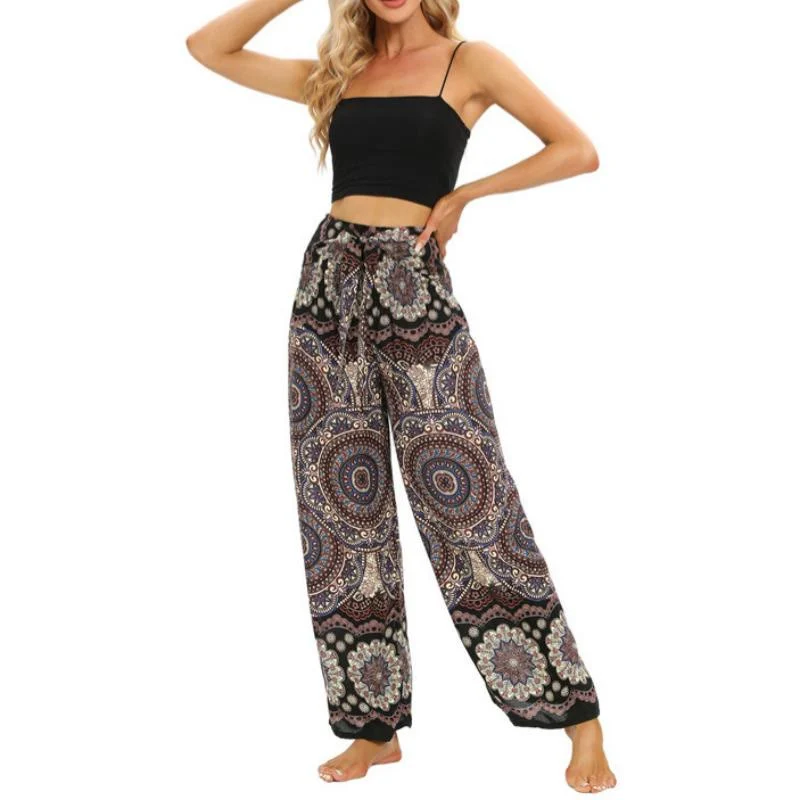 Olivenorma Damen-Yoga-Loungewear-Hose im Boho-Stil