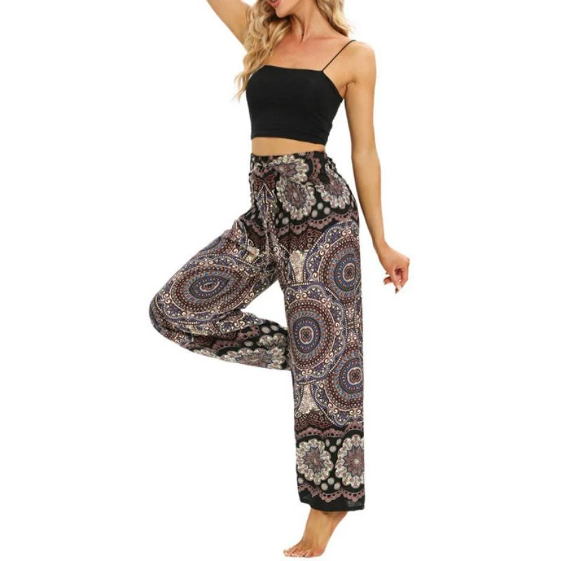 Olivenorma Damen-Yoga-Loungewear-Hose im Boho-Stil
