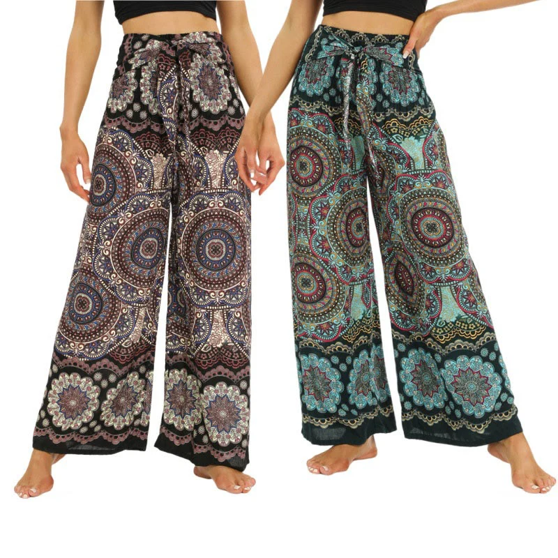 Olivenorma Damen-Yoga-Loungewear-Hose im Boho-Stil