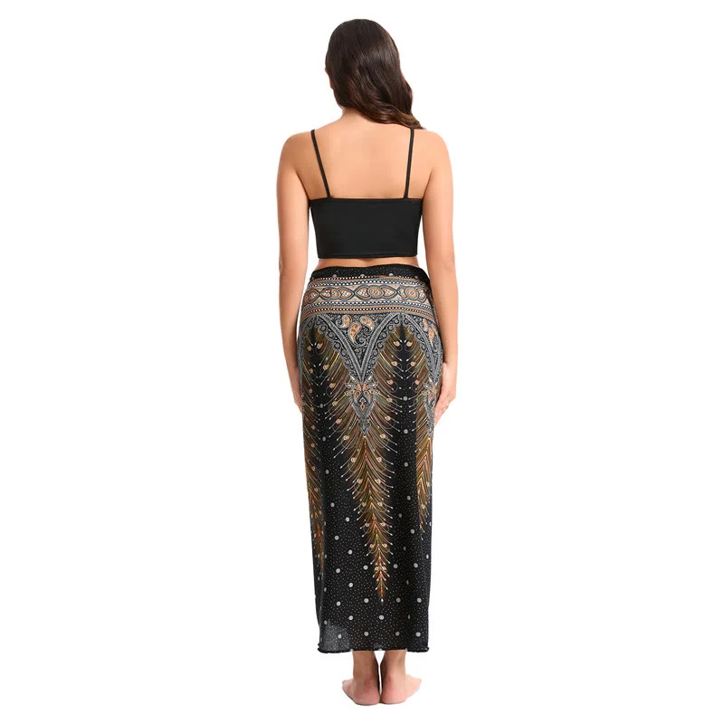 Olivenorma Damen-Einteiler mit weitem Bein und Wickelkleid