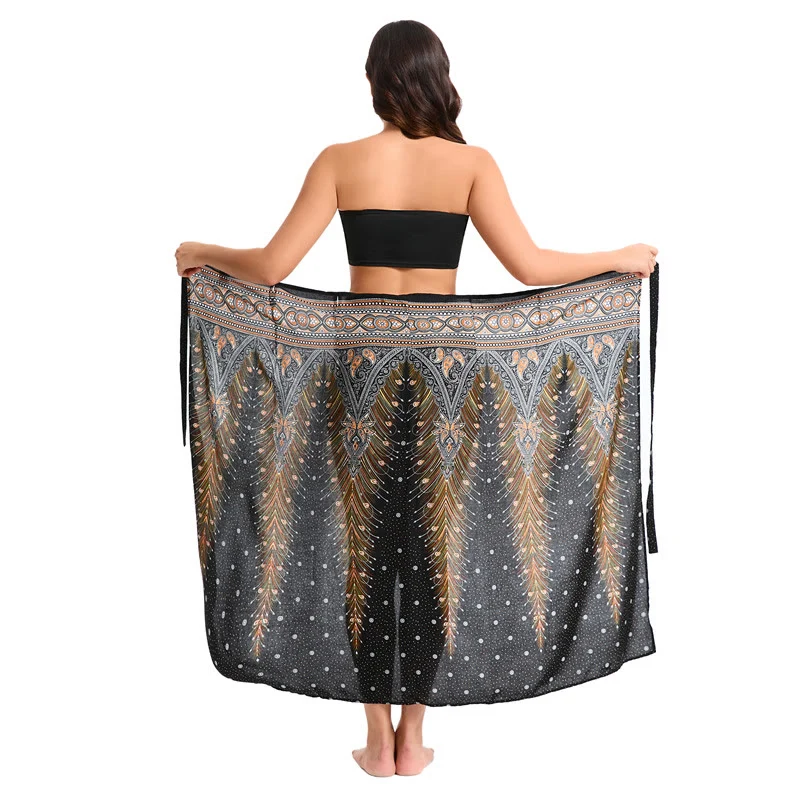 Olivenorma Damen-Einteiler mit weitem Bein und Wickelkleid