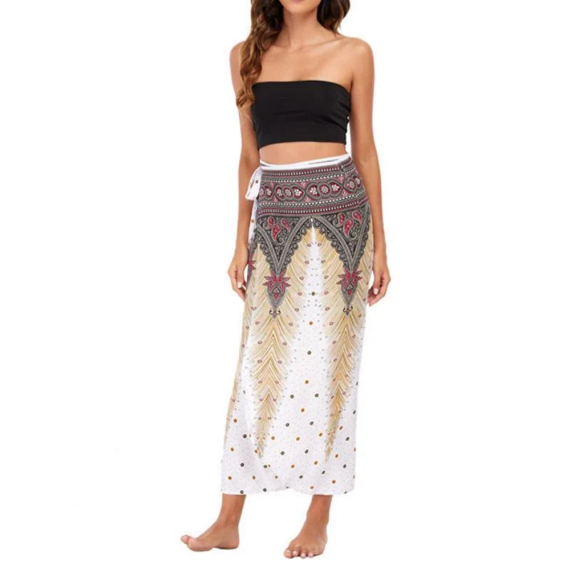 Olivenorma Damen-Einteiler mit weitem Bein und Wickelkleid