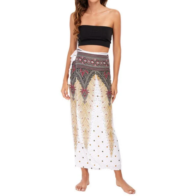 Olivenorma Damen-Einteiler mit weitem Bein und Wickelkleid