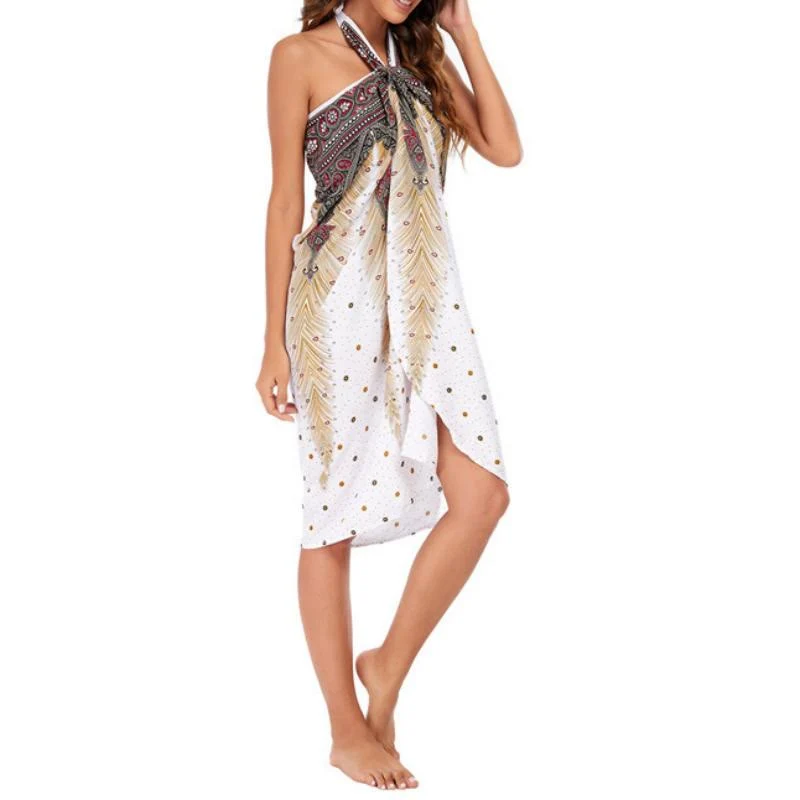 Olivenorma Damen-Einteiler mit weitem Bein und Wickelkleid