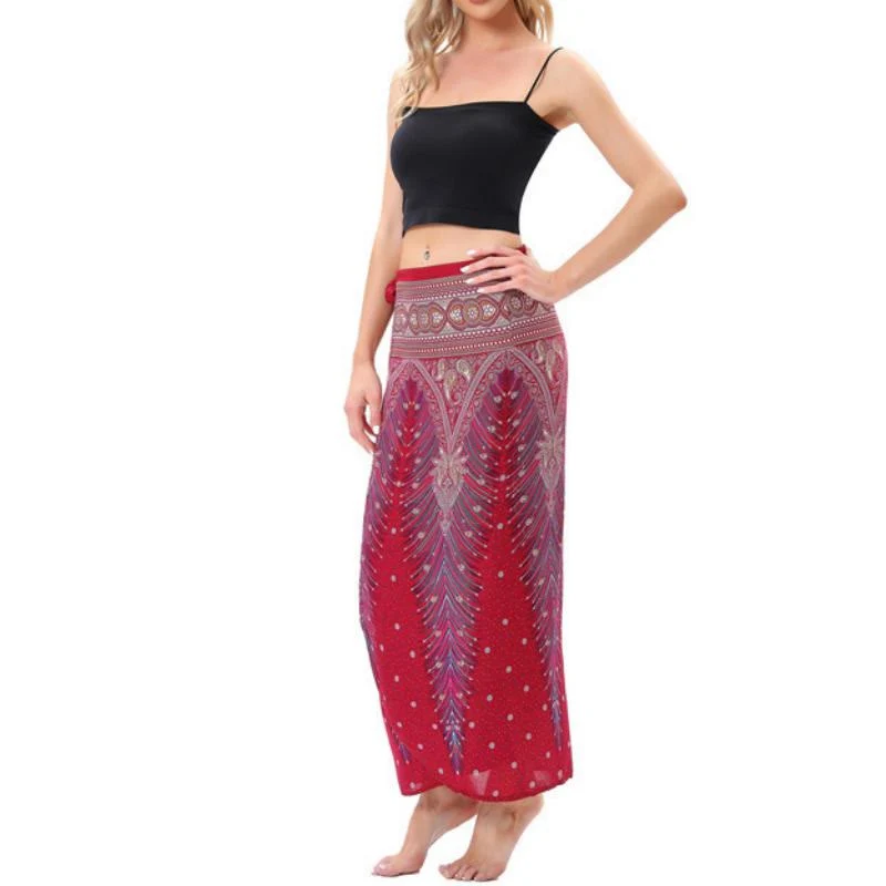 Olivenorma Damen-Einteiler mit weitem Bein und Wickelkleid