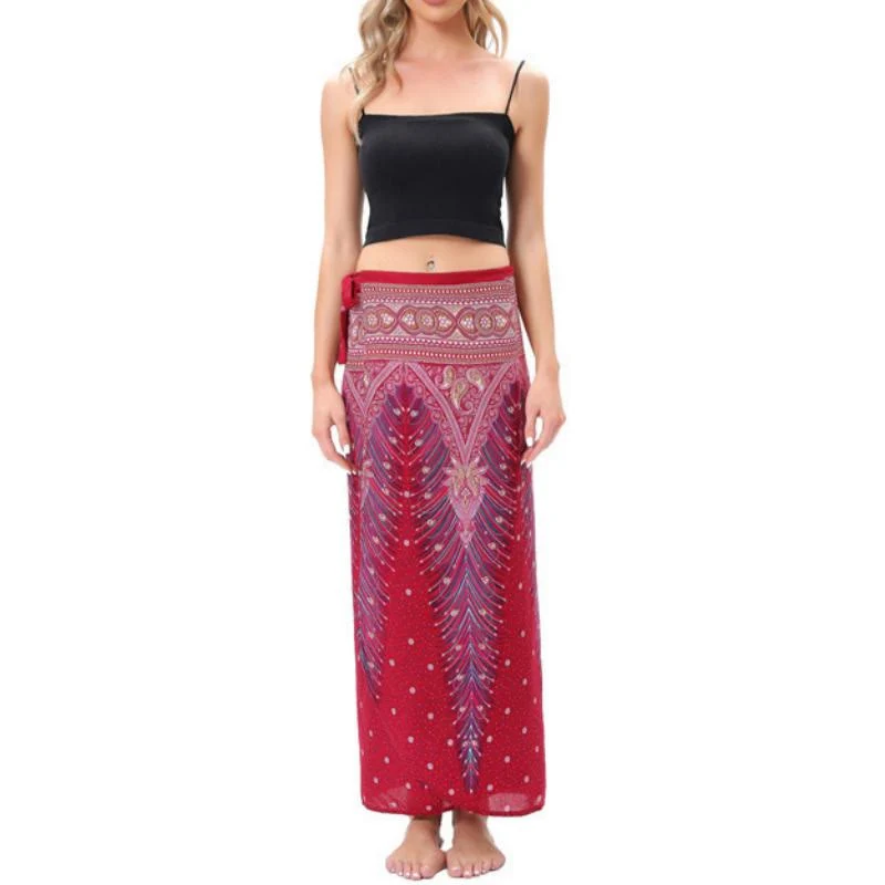 Olivenorma Damen-Einteiler mit weitem Bein und Wickelkleid