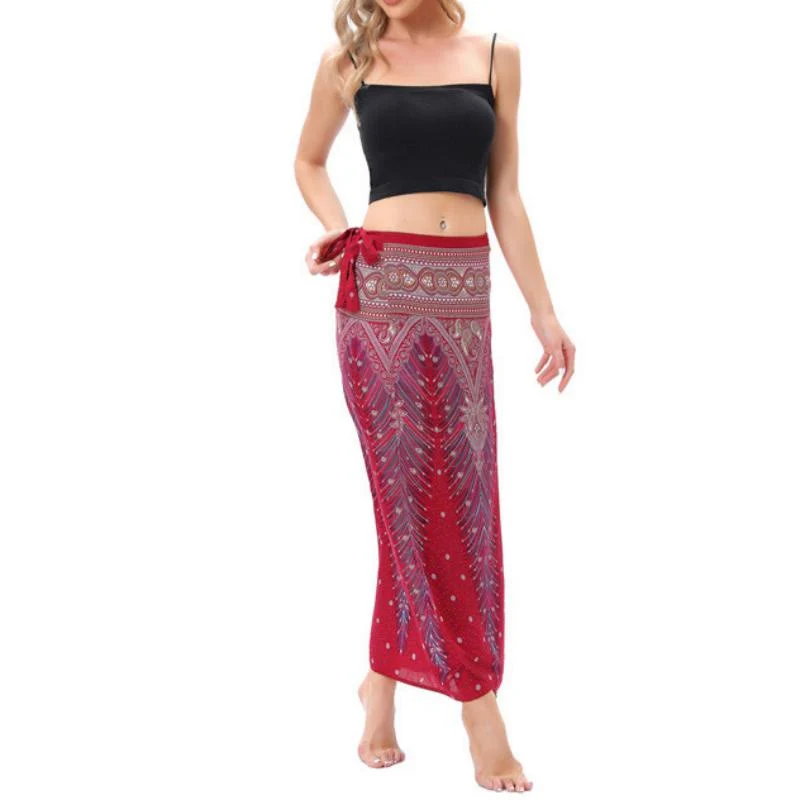 Olivenorma Damen-Einteiler mit weitem Bein und Wickelkleid