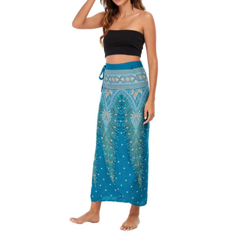 Olivenorma Damen-Einteiler mit weitem Bein und Wickelkleid