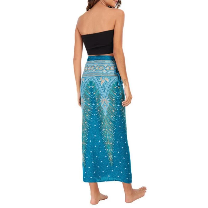 Olivenorma Damen-Einteiler mit weitem Bein und Wickelkleid