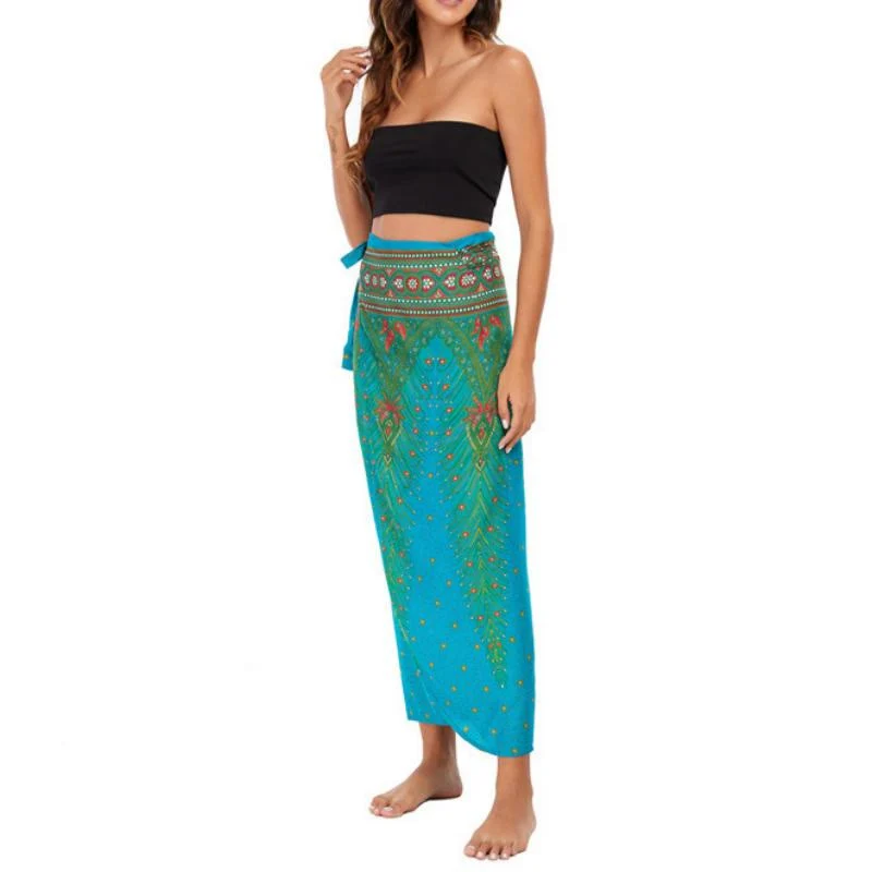 Olivenorma Damen-Einteiler mit weitem Bein und Wickelkleid