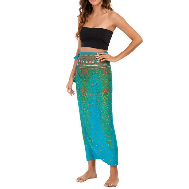 Olivenorma Damen-Einteiler mit weitem Bein und Wickelkleid