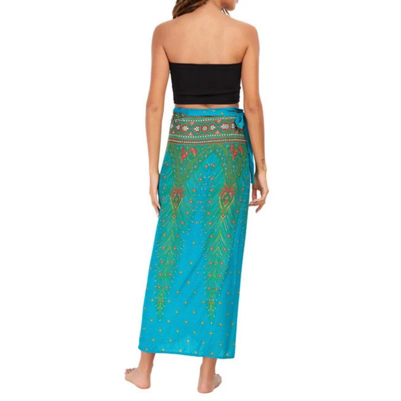 Olivenorma Damen-Einteiler mit weitem Bein und Wickelkleid
