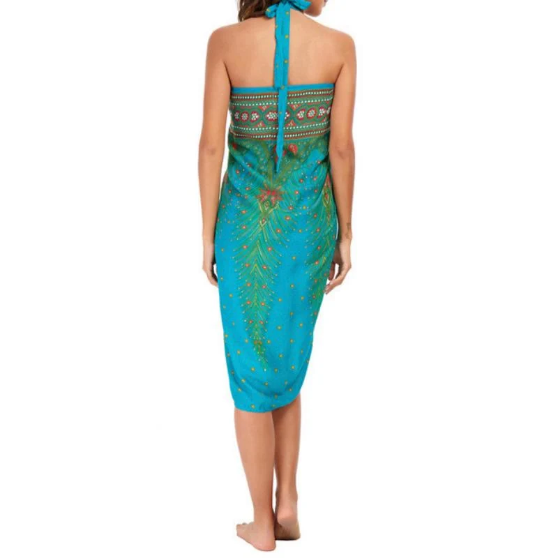 Olivenorma Damen-Einteiler mit weitem Bein und Wickelkleid