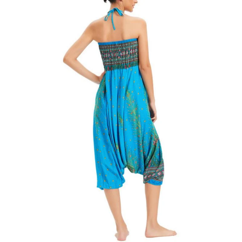 Olivenorma Damen-Yogahose im Boho-Stil mit weitem Bein