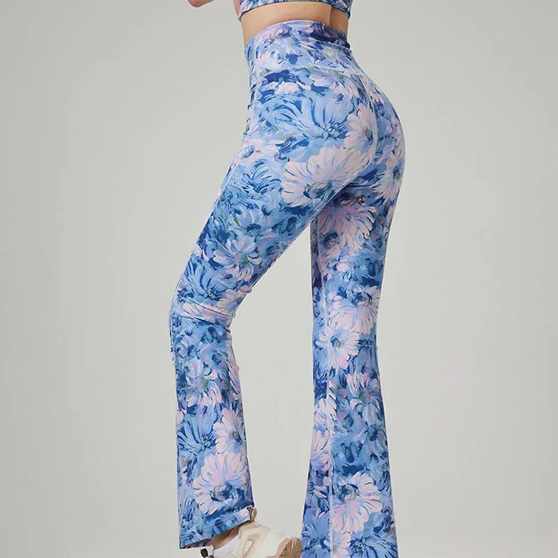 Olivenorma Damen bedruckte ausgestellte Yoga-Fitnesshose