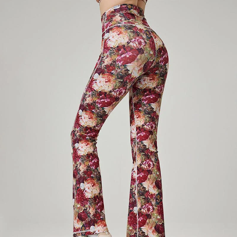 Olivenorma Damen bedruckte ausgestellte Yoga-Fitnesshose