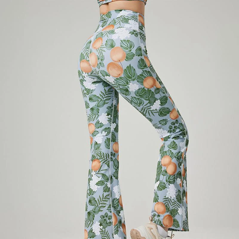 Olivenorma Damen bedruckte ausgestellte Yoga-Fitnesshose
