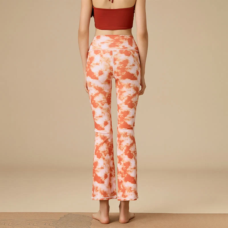 Olivenorma Damen Yogahose mit hohem Bund und ausgestelltem Bein und formgebendem Schnitt