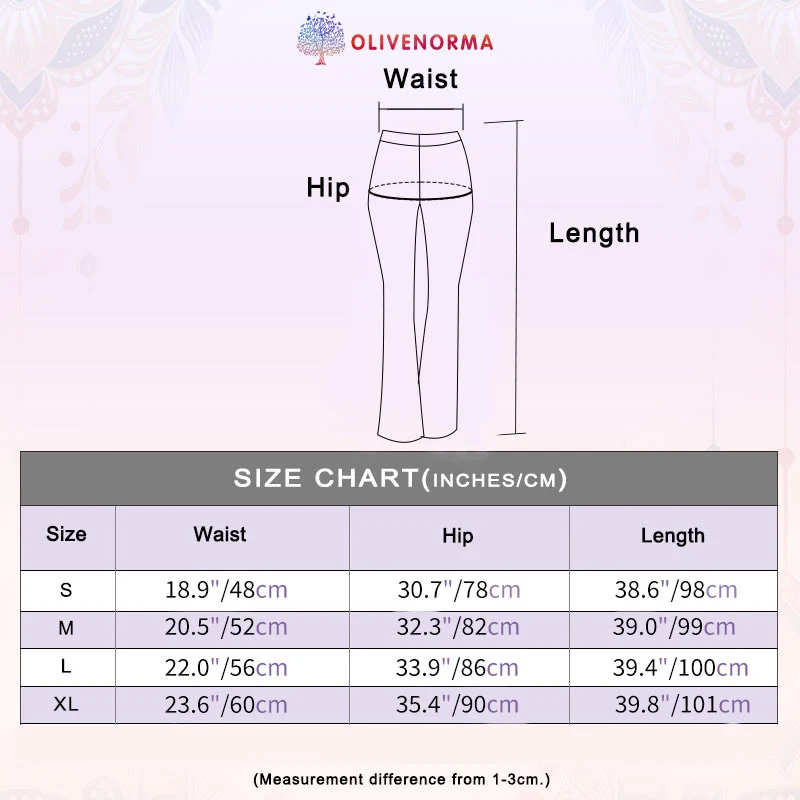 Olivenorma Damen Yogahose mit hohem Bund und ausgestelltem Bein und formgebendem Schnitt