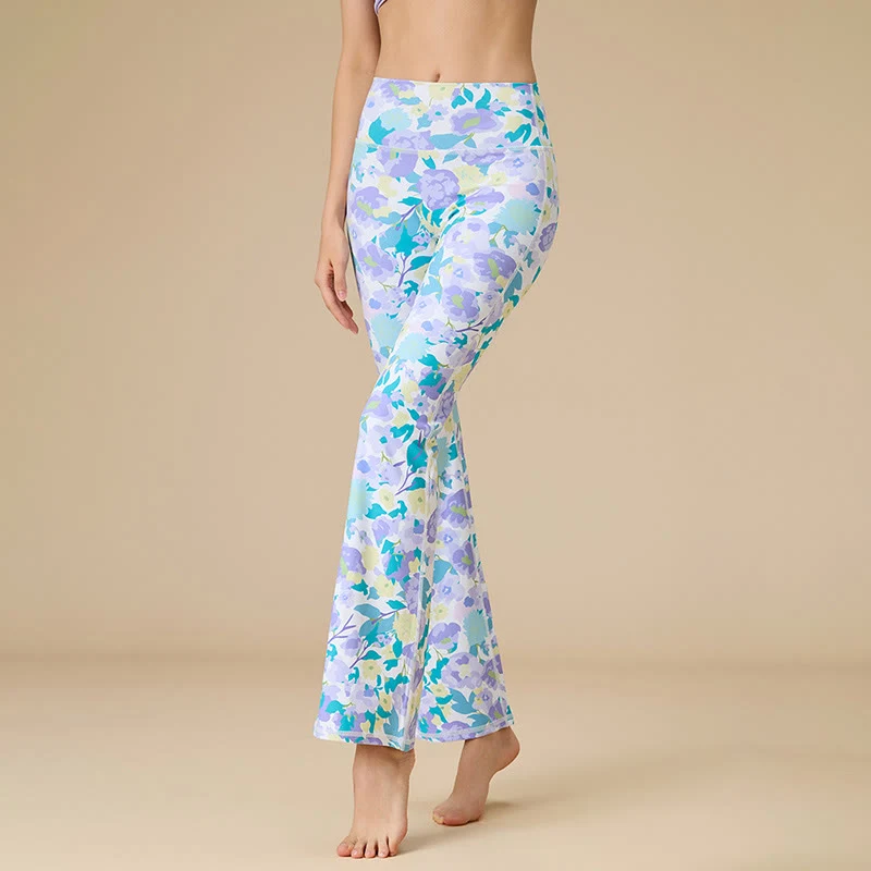 Olivenorma Damen Yogahose mit hohem Bund und ausgestelltem Bein und formgebendem Schnitt