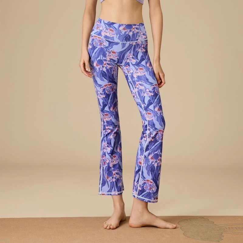 Olivenorma Damen Yogahose mit hohem Bund und ausgestelltem Bein und formgebendem Schnitt