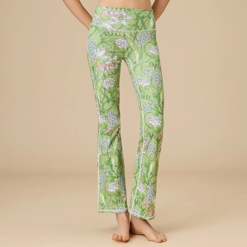 Olivenorma Damen Yogahose mit hohem Bund und ausgestelltem Bein und formgebendem Schnitt