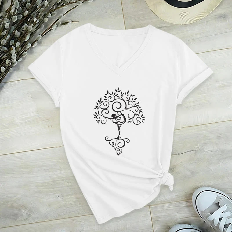 Olivenorma Yoga Lover Namaste Meditation V-Neck T-Shirt