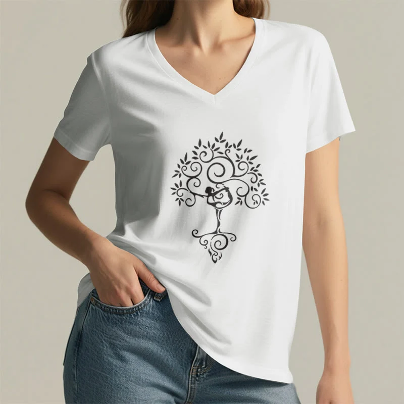 Olivenorma Yoga Lover Namaste Meditation V-Neck T-Shirt