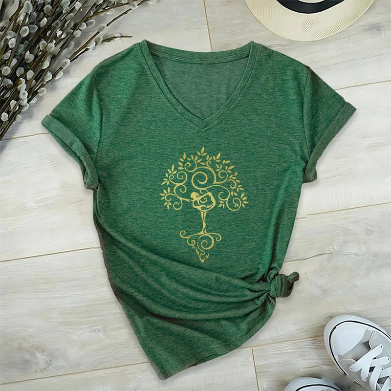 Olivenorma Yoga Lover Namaste Meditation V-Neck T-Shirt