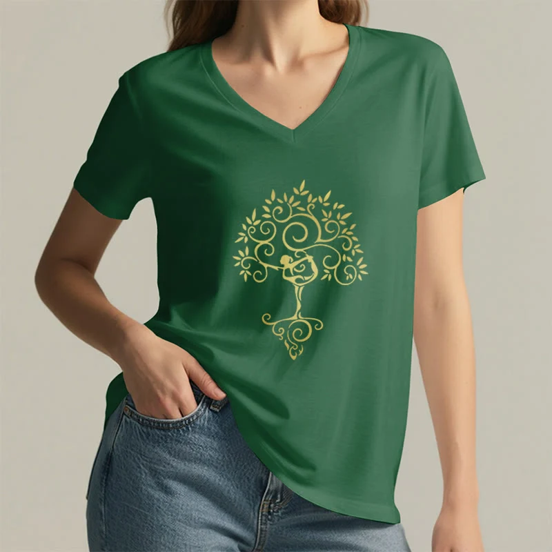 Olivenorma Yoga Lover Namaste Meditation V-Neck T-Shirt