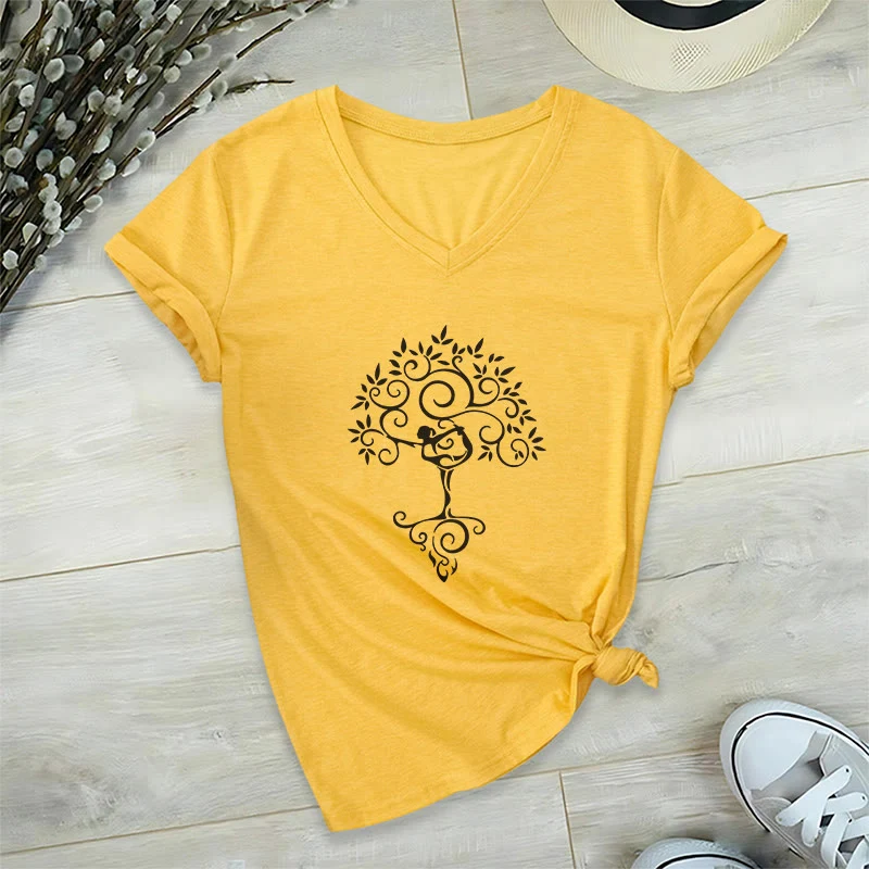 Olivenorma Yoga Lover Namaste Meditation V-Neck T-Shirt