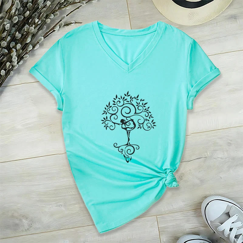 Olivenorma Yoga Lover Namaste Meditation V-Neck T-Shirt