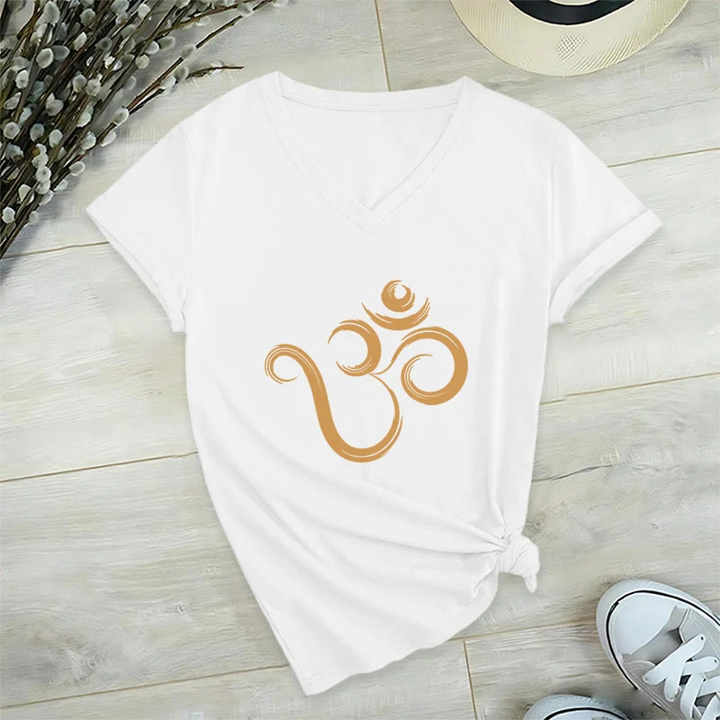Olivenorma Breathe Yoga Meditation Inspirierendes V-Ausschnitt T-Shirt