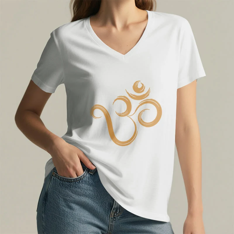 Olivenorma Breathe Yoga Meditation Inspirierendes V-Ausschnitt T-Shirt