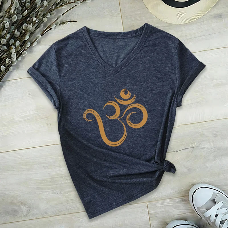 Olivenorma Breathe Yoga Meditation Inspirierendes V-Ausschnitt T-Shirt