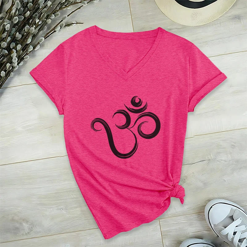 Olivenorma Breathe Yoga Meditation Inspirierendes V-Ausschnitt T-Shirt