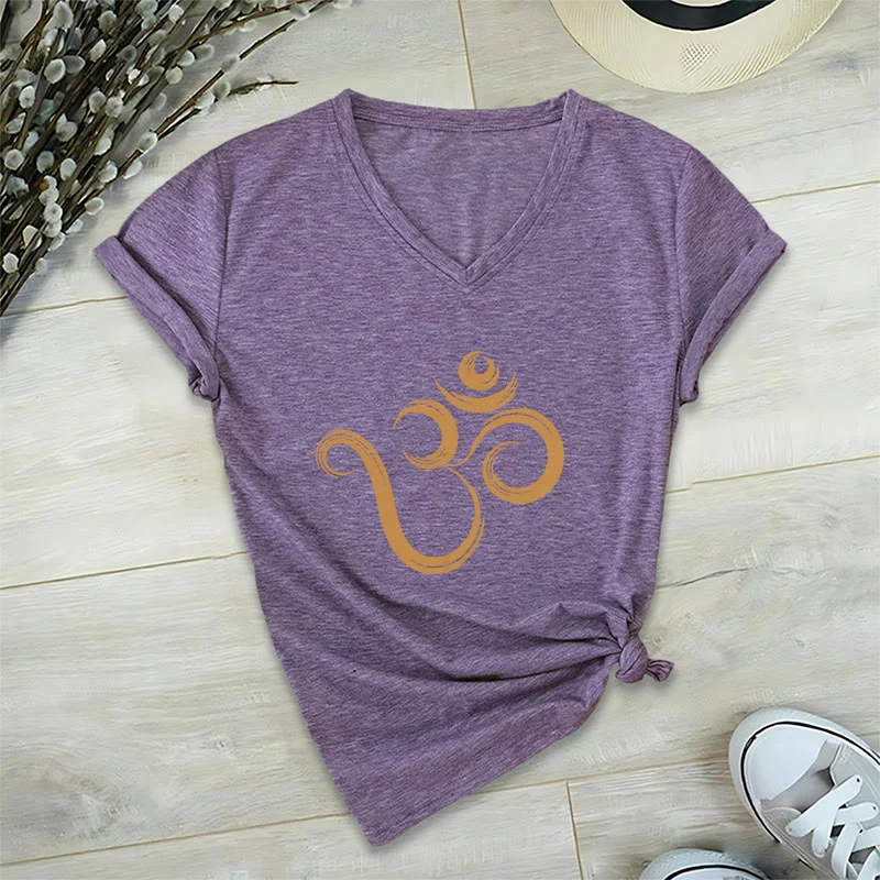 Olivenorma Breathe Yoga Meditation Inspirierendes V-Ausschnitt T-Shirt