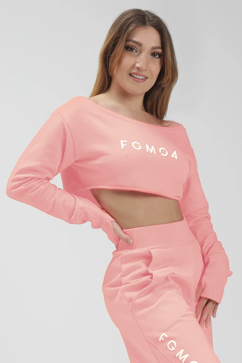 Felpa Mini Crop Ikonic Rosa Chiaro